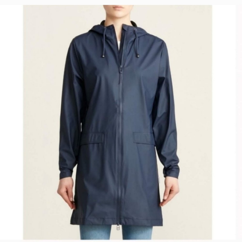 RAINS Water-Resistant Lightweight Navy Blue Jacket M/L **see details in listing